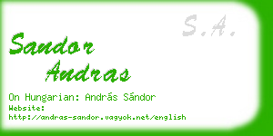 sandor andras business card