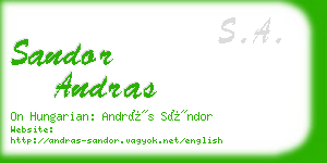 sandor andras business card